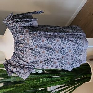 Loft Cotton Blouse Flutter Sleeve Off Shoulder  S